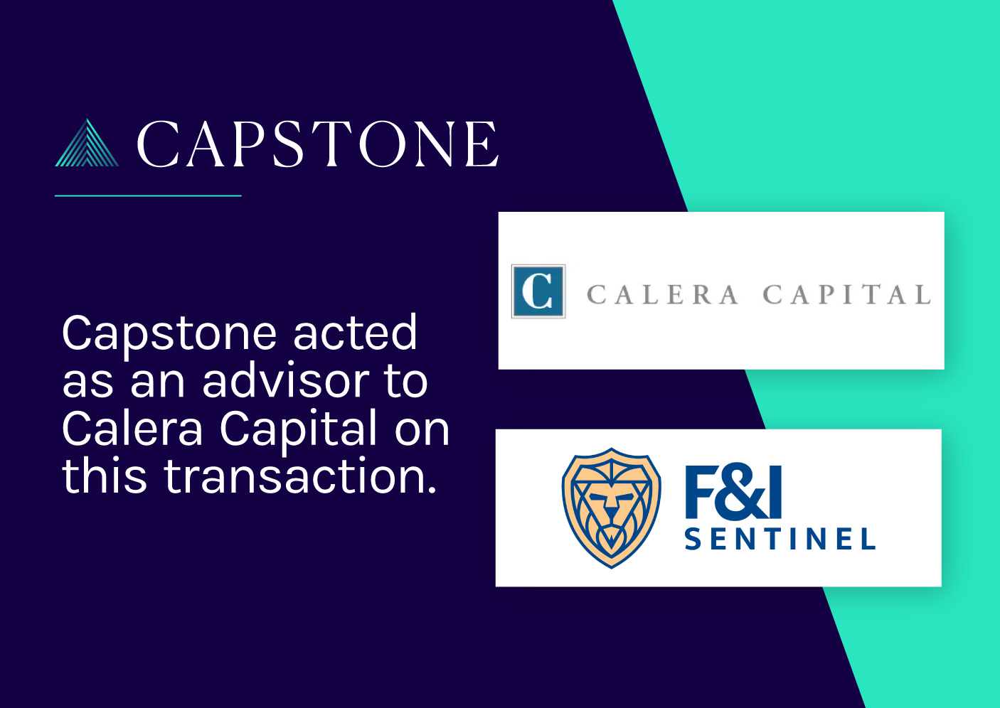 Calera Capital Invests in F&I Sentinel